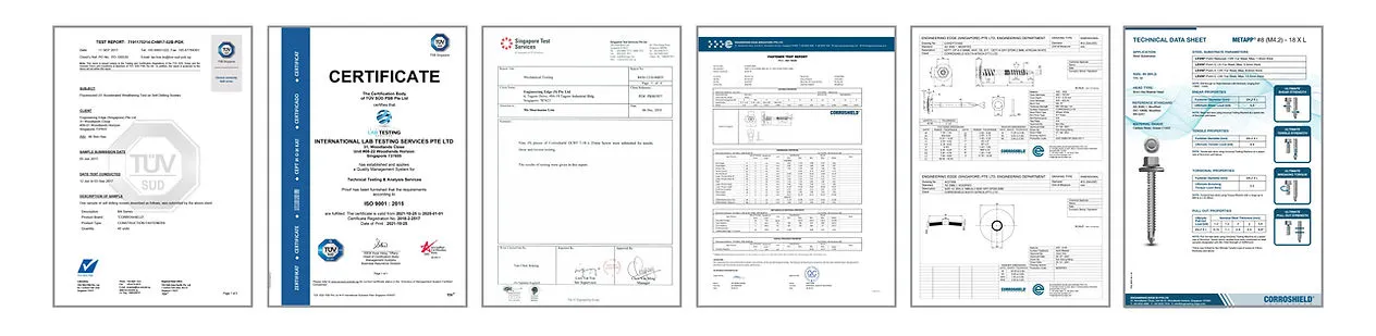 ILab Testing Corroshield Engineering Edge Fastener Test Reports